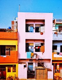 Low angle view of residential building against sky