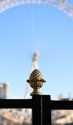 Close-up of statue against clear sky