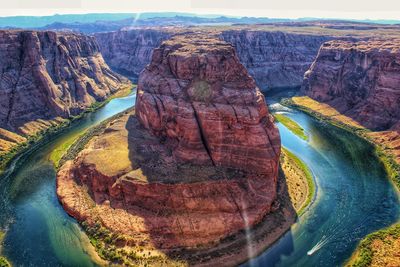 High angle view of horseshoe bend