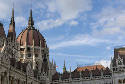 Panoramic view of buildings in city against sky