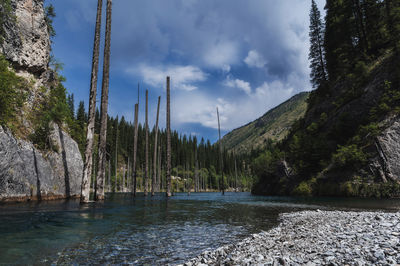 Panoramic view of river against sky