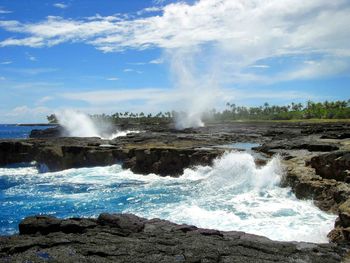 Scenic view of waterfall