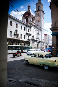 Cars on street in city