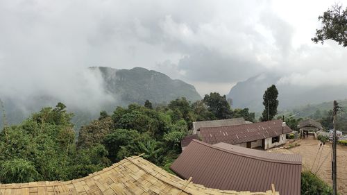 Panoramic view of mountains against sky