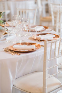 Place setting on table