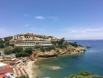 High angle view of sea against sky