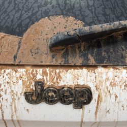 Close-up of old rusty metal door