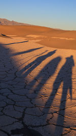 Scenic view of desert against clear sky