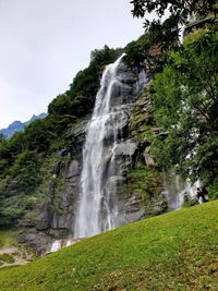 Scenic view of waterfall