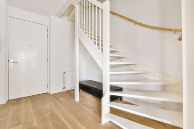 High angle view of spiral staircase