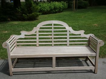 Empty bench in park