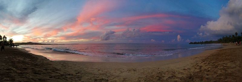 Scenic view of calm sea at sunset