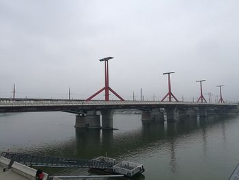 Bridge over river against sky