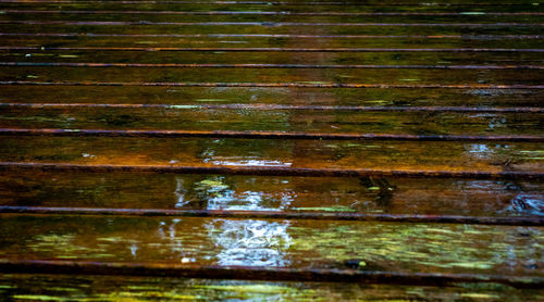 Full frame shot of wet wooden wall