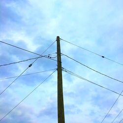 Low angle view of birds against sky