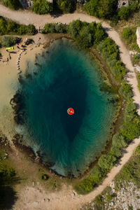 High angle view of river