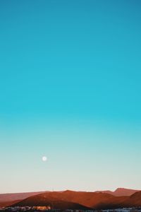 Scenic view of landscape against clear blue sky