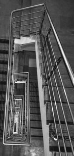 Low angle view of spiral staircase in building