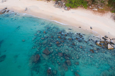High angle view of beach
