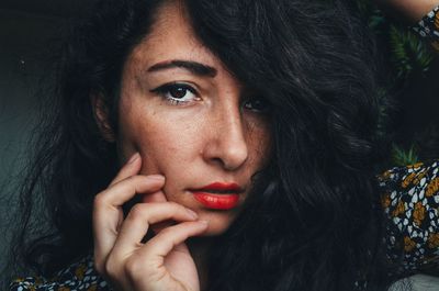 Close-up portrait of a young woman