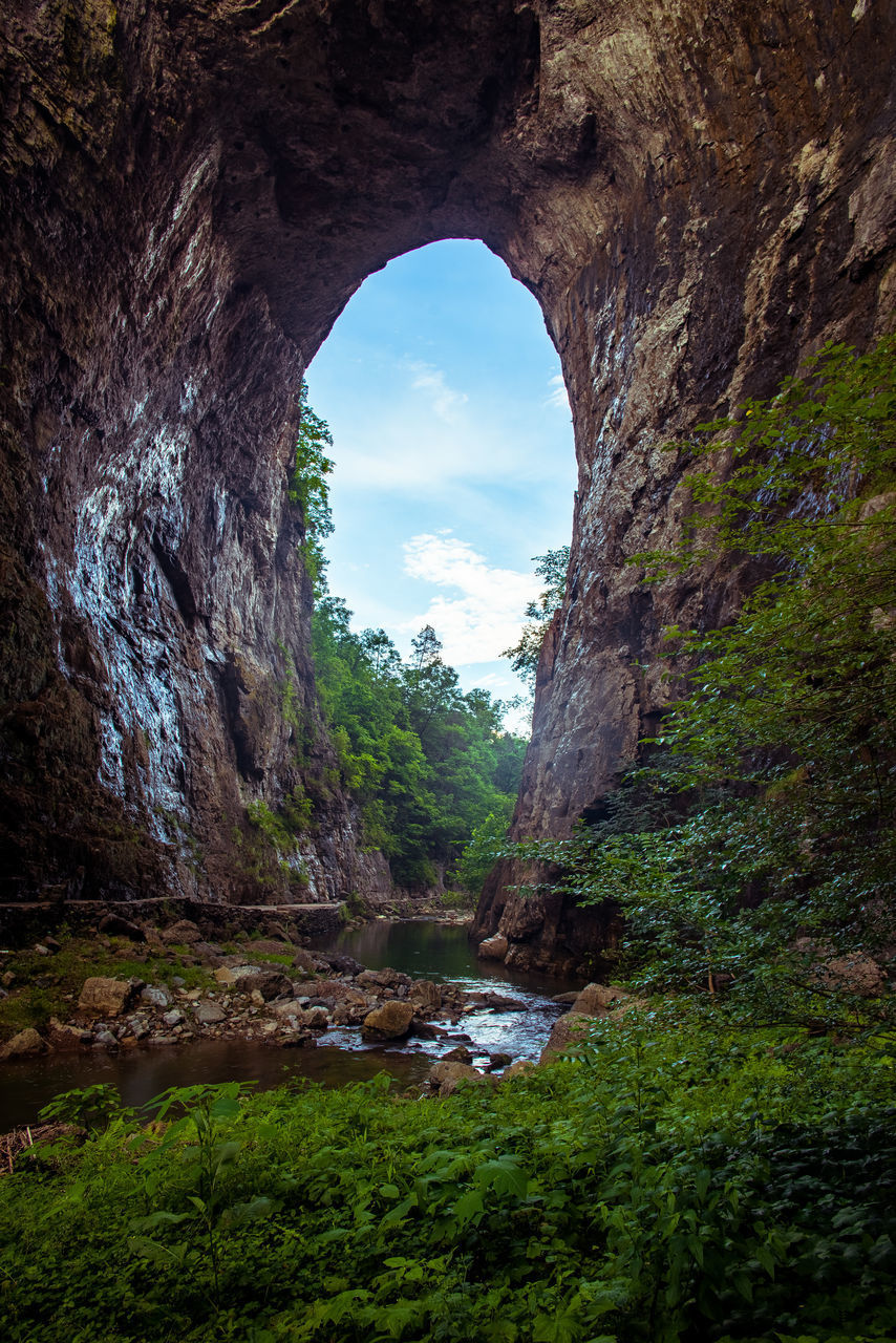 SCENIC VIEW OF ROCK FORMATION IN WATER