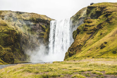 Scenic view of waterfall