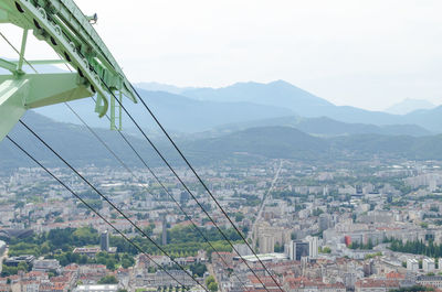 Aerial view of cityscape against clear sky