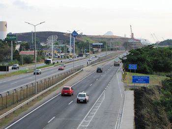 Cars moving on road