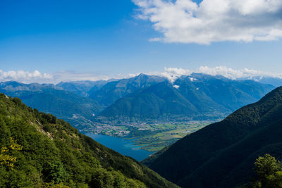 Scenic view of mountains against sky