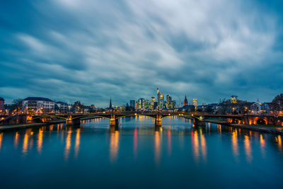 Storm clouds over the frankfurt skyline, germany.