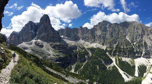 Mountains with sky in background