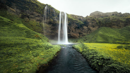 Scenic view of waterfall