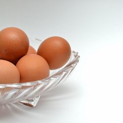 Close-up of eggs in basket