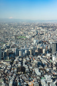 Mountain fuji with cityscape  and skylines. taken from tokyo metropolitan government building. 