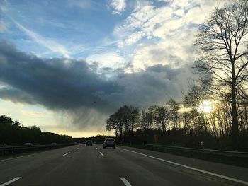 Road against sky during sunset