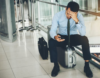 Young man using mobile phone