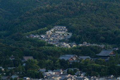 High angle shot of townscape