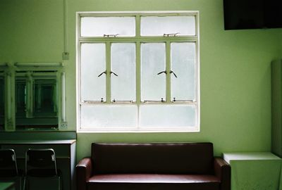 Empty sofa  and table at studio