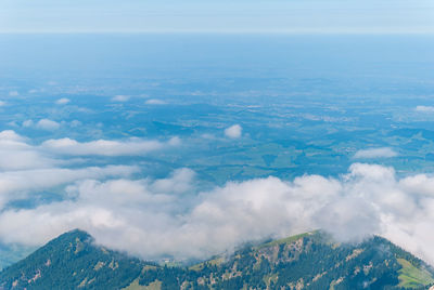 Aerial view of mountains against sky