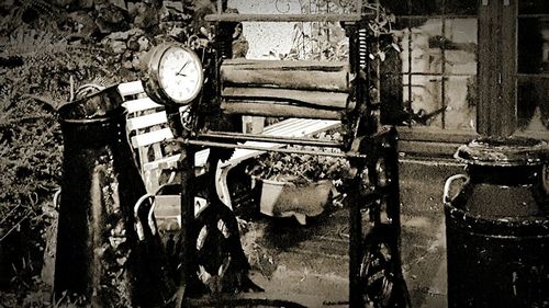 Close-up of empty bench