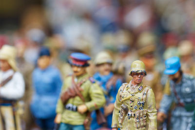 Soldier figurines on table