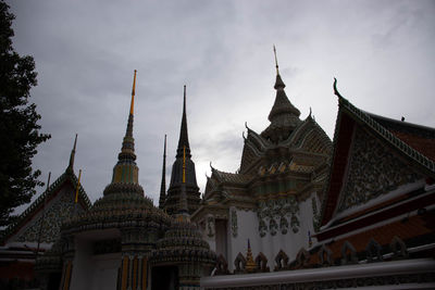 Low angle view of temple building against sky