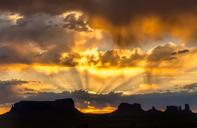 Scenic view of dramatic sky during sunset