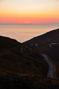 Scenic view of landscape against sky during sunset