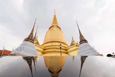 Low angle view of traditional building against sky