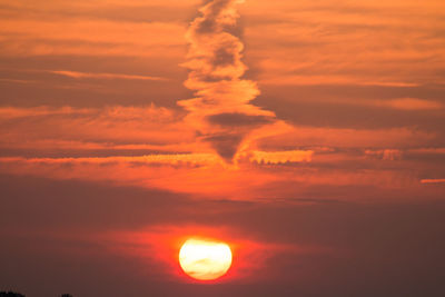 Scenic view of orange sky