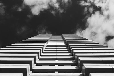 Low angle view of staircase against sky