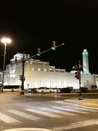 Illuminated street light at night