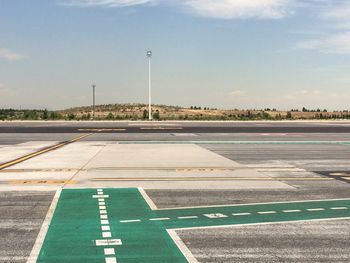 Empty airfield against sky