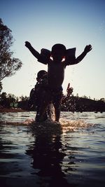 Full length of woman in water